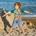 thumbnail image 3 of FORMRS Boys Rash Guard with Short Sleeves UPF 50+ Swim Shirts Sizes 3-12T, Floral Blooms, 3 of 6