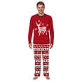 thumbnail image 3 of Reindeer Merry Christmas Matching Family Pajamas, Red Festive Pajama Sets With Extended Sizes, 3 of 7