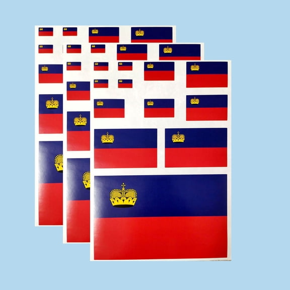 Ruoming Ruoming 3 PCS National Flag Stickers, Multiple Sizes, Self-Adhesive Decals for Cars, Phones, Bagsļ¼Liechtensteinļ¼
