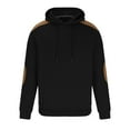thumbnail image 4 of safuny Men's Crew Neck Sweatshirts Fall Slim Hoodie Tops Casual Relaxed Retro Cotton Lined Color Blocked Sports Pullovers Workout Fashion Long Sleeve Blouses Black M, 4 of 5