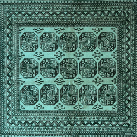Ahgly Company Indoor Square Southwestern Light Blue Country Area Rugs, 7' Square