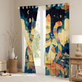 thumbnail image 3 of Homewish Boho Bohemain Style Blackout Curtains Set of 2 (52x84 Each),Retro Cat Kitten Window Curtains,Beige Blue Curtains and Drapes For Girl,Microfiber Bedroom Decor, 3 of 6