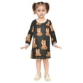 thumbnail image 2 of Girls' long-sleeved dress Cute Dog Girls' A-line dress with ribbed cuffs Soft and comfortable, 2 of 6