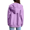 thumbnail image 4 of LIIPEE Womens Zip Up Hoodie Long Sleeve Solid Color Hooded Sweatshirt With Pockets Ladies Comfortable Breathable Everyday Sweatshirts,XXXXL, 4 of 7