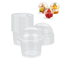 8 oz Clear Plastic Cups with Lids,Pack of 50 Disposable Parfait Cups,QZS Portable Plastic Dessert Containers for Dessert,Salad and Fruit