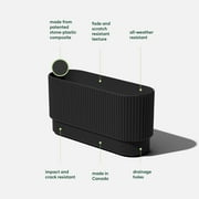 Veradek Demi Series 30 Long Plastic-Stone Planter - Black 2 Pack