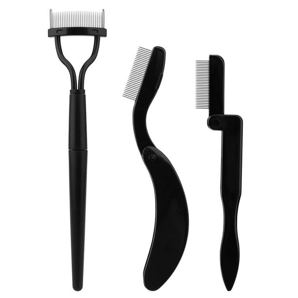 3Pcs/Set Folding Eyelash Comb Stainless Steel Teeth Eyebrow Comb