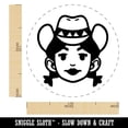 thumbnail image 2 of Rancher Cowgirl Cartoon Head Pigtails Hat Self-Inking Rubber Stamp for Stamping Ink Stamper Crafting Planners - 1 Inch Medium - Brown Ink, 2 of 7