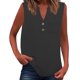 thumbnail image 1 of Camiseta sin mangas de verano para mujer, corte holgado, plisada, cuello en V, sin mangas, fluida, informal, 1 of 5