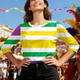 thumbnail image 6 of LIaqionyy Womens 3/4 Sleeve Shirt Striped Casual Party Blouses Business Work Tee Top Vacation Outfits, 6 of 7