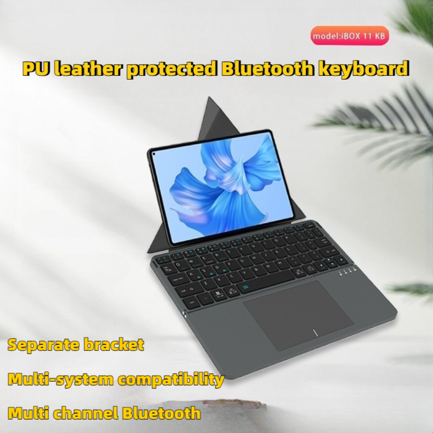Leather Touch Fold Miaokong Magnetic Keyboard for IPad Bluetooth Wireless Portable Touch Pad Notebook Computer Bracket Accessories Gift