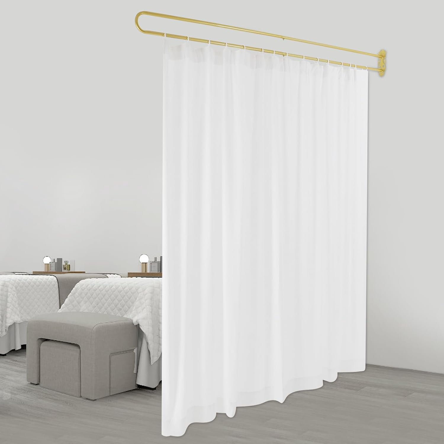 Privacy Partition Curtain, Wall Mounted Curtain, Curtain Room Divider for offices, conference rooms, beauty salons, patio glass doors, bedrooms, living rooms, bars