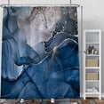 thumbnail image 3 of Navy Blue Marble Shower Curtain Gold Line Cracks Drape Modern Abstract Luxury Texture Shower Curtains Decorative for Bathroom Waterproof Fabric Shower Curtain with Hooks 72x84 Inches, 3 of 6