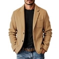 thumbnail image 4 of YSUEJPF Short Overcoats for Men Two Button Notch Lapel Long Sleeve Coats Business Casual Formal Overcoats with Multi Pockets, 4 of 6
