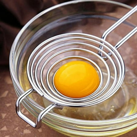 

Biplut Egg Divider Long Handle Kitchen Tool Stainless Steel Circles Funnel Egg Yolk Separator for Kitchen 3PCS
