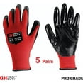 thumbnail image 4 of GH Heavy Duty Nitrile Reusable Work Gloves, All Purpose Working Gloves with Cut Resistant PalmSmooth Nitrile Dip Gloves (5-Pair) Large, 4 of 6