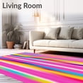 thumbnail image 2 of ODIKA 6'x9' Machine Washable Non-Slip Area Rug, Cascading Bands Jubilee Design High Traffic Rug with Pad, Pink, 702947, 2 of 8