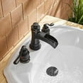 thumbnail image 6 of BWE 8 Inch Widespread Bathroom Faucet Oil Rubbed Bronze with Pop Up Drain and Supply Hose Lead-Free Two-Handle 3 Holes Waterfall Bathroom Sink Faucet Lavatory Mixer Tap, 6 of 9