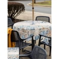 thumbnail image 5 of Outdoor Tablecloths with Umbrella Hole & Zipper, Blue Beige Coastal 60x60 Inch Square Tablecloths, Beach Starfish Summer Eucalyptus Vintage Waterproof Table Cloth, Patio/Pool/Picnic Table Covers, 5 of 8
