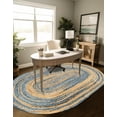 thumbnail image 6 of Unique Loom Braided Chindi Collection Area Rug (3' 3" x 5' 1" Oval Blue and Natural/Natural), 6 of 6