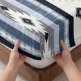thumbnail image 3 of Twin Sze Fitted Sheet Set - Blue Boho 2 Piece Bedding Sets 16" Deep Pocket Fitted Sheet with 1 Pillowcase, Southwestern Ethnic Aztec Retro Geometric Brushed Microfiber Hotel Luxury Bed Sheets, 3 of 9