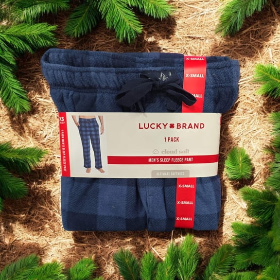 Lucky Brand Men's Sleep Fleece Pant, Blue, XS