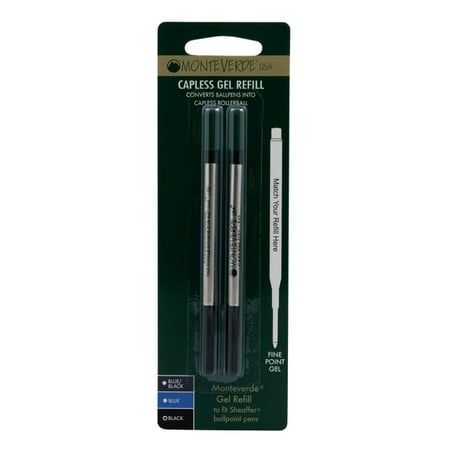 Monteverde® Rollerball Refills For Sheaffer Rollerball Pens, Fine Point, 0.5 mm, Black, Pack Of 25 Refills