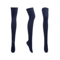 thumbnail image 2 of ZAXARRA Female Knitted Stocking Solid Color Thigh High Socks Long Tube Socks, 2 of 7