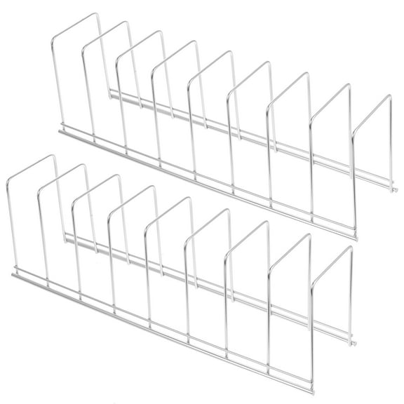 Toyandona Stainless Steel Metal Plate Organizer for Countertop and Cabinet 2Pcs