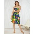 thumbnail image 2 of LA LEELA Women's Summer Smocked Mini Flowy Beach Tube Dress One Size Royal, Tropical, 2 of 4
