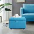 thumbnail image 2 of Spirit up Art 25" Wide Fabric Tufted Storage Ottoman in Blue, 2 of 9