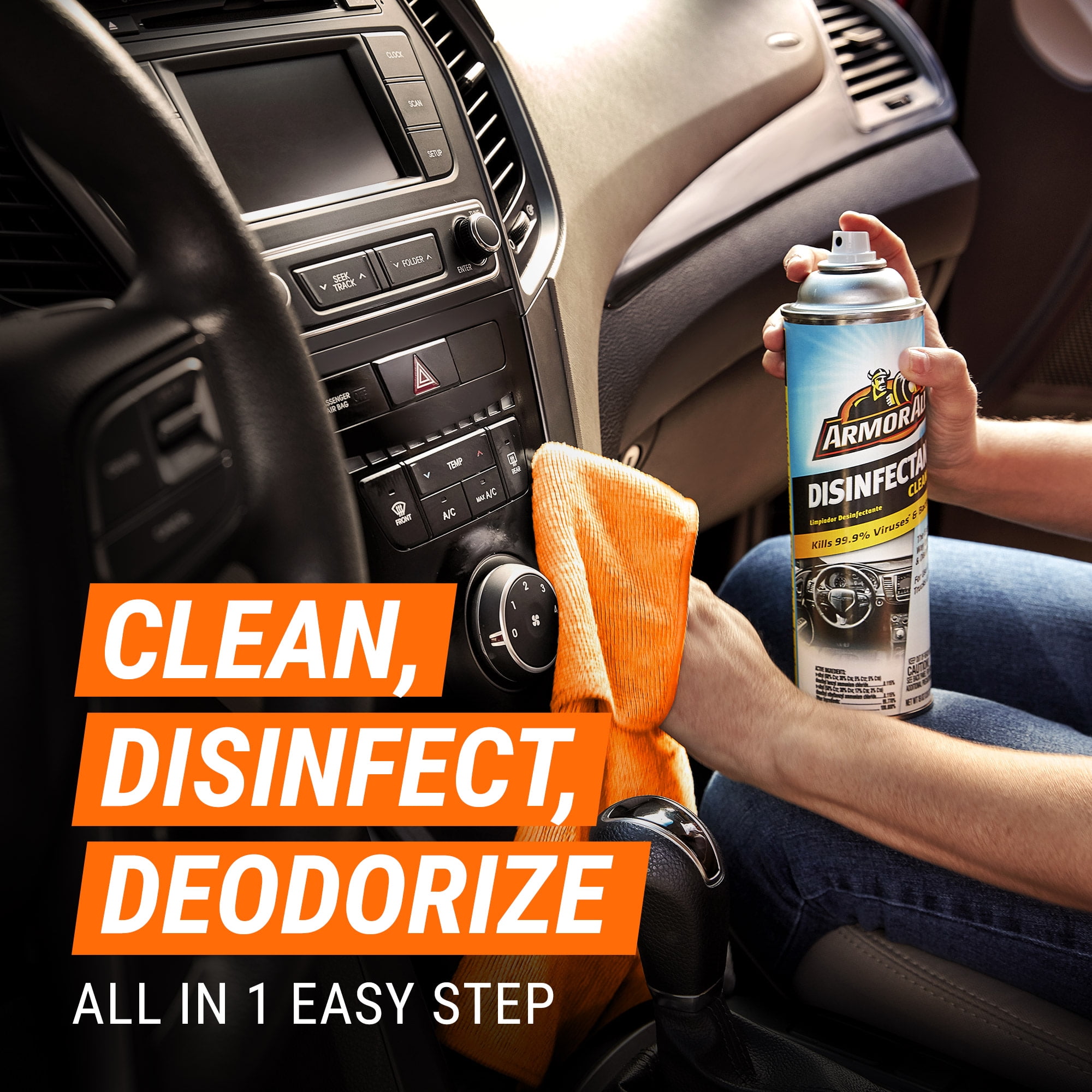 Armor All Disinfectant Cleaner - 19 OZ Aerosol Disinfectant for Interior Automotive Surfaces, Kills 99.9% of Bacteria and Viruses*