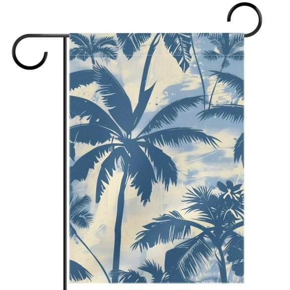 Tropical Palm Trees Silhouettes Double Sided Garden Flag Decorative Weather Resistant Yard Flag, Large DIY Vertical Flag for Farmhouse Patio Lawn, 28x40 Inch