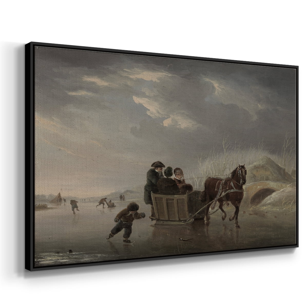 Vintage Animal Print-XXV By Wexford Home Framed in Black Wood Gallery Wrapped Canvas 27 in. x 41 in.