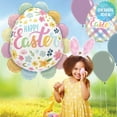 thumbnail image 2 of 30 inch Ruffled Floral Easter Egg Betallic Foil Mylar Balloon - Party Supplies Decorations, 2 of 3