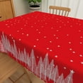 thumbnail image 6 of Nanqianyi Snow Forest Christmas Tablecloth Red Printed Snowflake Table Cloths Rectangle 54x72 Inch for Holiday Picnic Party Indoor Outdoor, 6 of 11