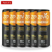Zevia Energy Drink - Mango Ginger - 355ml (6 Pack)