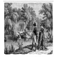 thumbnail image 3 of Ambesonne Vintage Shower Curtain, Napoleon Woman Garden, 69"Wx75"L, Dark Grey Black, 3 of 3