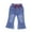 #0247-Blue, variant on Big Kids Girls Heart Print Flare Jeans Elastic Waist Trendy Spring Summer Casual Outdoor Wear Bottoms For Daily Play 2-8 Years Old