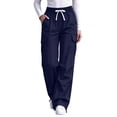 thumbnail image 4 of Kvture Women's Cargo Pants Casual Straight Wide Leg Work Pants Elastic Waisted Lightweight Loose Hiking Pant with Pockets, 4 of 8