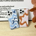 thumbnail image 4 of Compatible with iPhone 14 / iPhone 13 phone case, cute art wavy painted for women girls, soft TPU Edge PC back protective shockproof phone case-blue (iPhone 14 / iPhone 13), 4 of 7