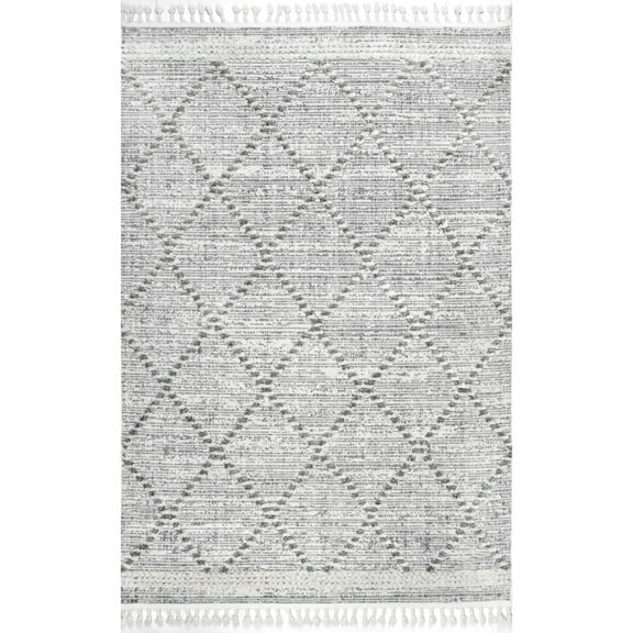 Skylar Geometric Trellis Tassel Area Rug