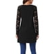 thumbnail image 3 of Blusa de manga larga de encaje de mujer INSPIRE CHIC con cuello redondo y dobladillo asimétrico, 3 of 5
