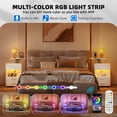 thumbnail image 5 of Dextrus White LED Nightstand with Charging Station, Lift Top Bedside Table with Drawers, 5 of 8
