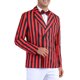thumbnail image 4 of Blazers a rayas INSPIRE CHIC para hombres, chaqueta de traje de doble botonadura con solapa de pico, rayas de negocios en rojo y negro, 4 of 6