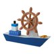 thumbnail image 1 of Modelo de velero de madera, timón náutico, centro de mesa, decoración del hogar con dirección Azul profundo, 1 of 7