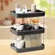 thumbnail image 4 of Organizador de mesa multiusos de 3 niveles, organizador multifunción para despensa, especias de cocina, baño, estante de sobremesa (negro), 4 of 6