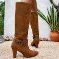 thumbnail image 4 of Willtoo Cowboy Knee High Boots Western Cowgirl Stacked Block Heel Pointed Toe Pull On Slouchy Tall Boots with Ankle Gold Metal Accent Vintage Dress Boots for Fall Winter, 4 of 5