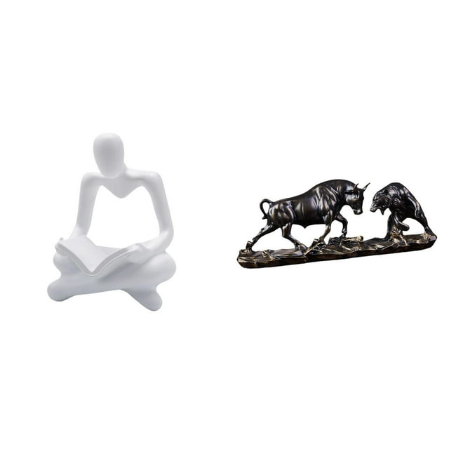 Estatua creativa abstracta de , pensador de ganado, estatuilla, escultura artesanal, obra de arte moderna, escultura animal china para decoración