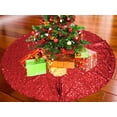 thumbnail image 2 of AK-Trading 52" RED Christmas Sequin Tree Skirt - Sparkly Glittery Sequin Xmas Tree Skirt - Made in USA, 2 of 3